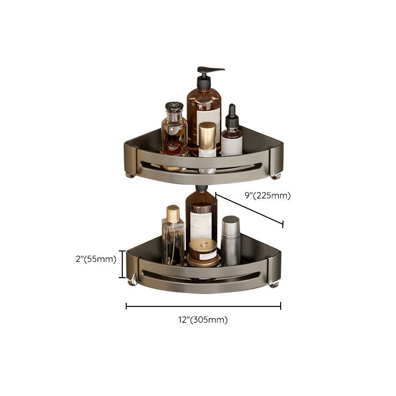 Rynx | Contemporary Aluminum Bathroom Accessory Set Grey Bath Shelf
