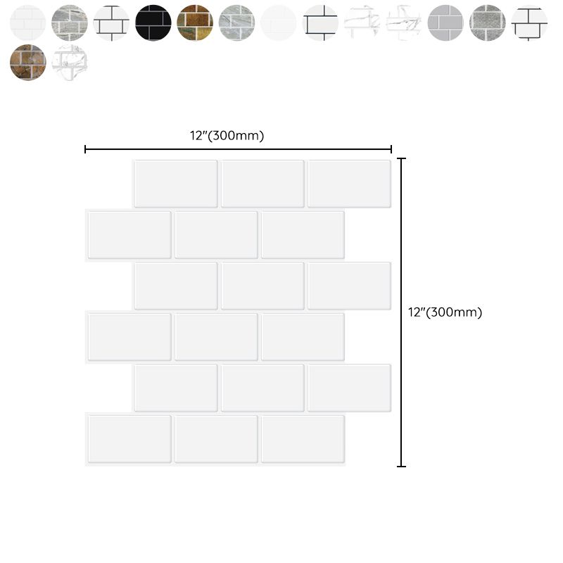 Rynx | Peel and Stick Tiles Subway Rectangle Waterproof PVC Tile-Peel & Stick for the Kitchen 10-Pack