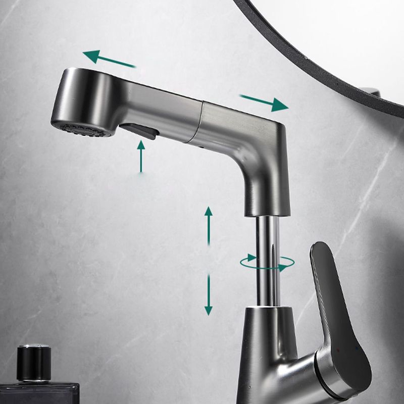 Rynx | 1-handle brushed nickel widespread faucet Single-hole bathroom vessel faucet with brass