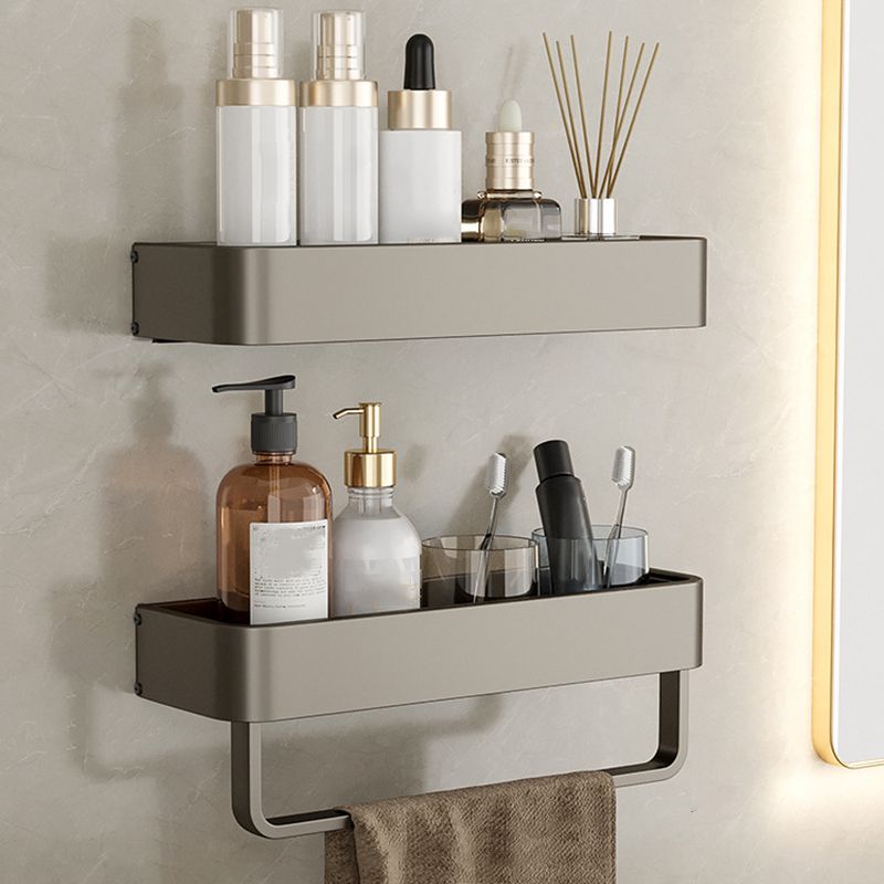 Rynx | Contemporary Aluminum Bathroom Accessory Set Grey Bath Shelf