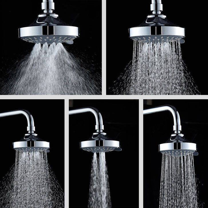 Rynx | Modern Standard 5 Settings Shower Head Round Metal Adjustable Spray Pattern Shower Head
