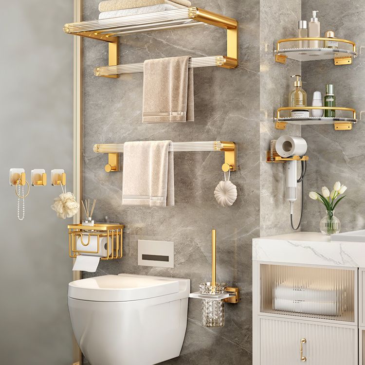 Rynx | Modern Golden Bathroom Accessories Single Piece or in Set with Bathroom Shelf