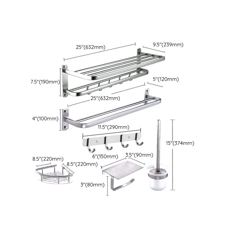 Rynx | Modern Bathroom Set Tissue Holder Bath Shelf Stainless Steel Bathroom Accessory Set