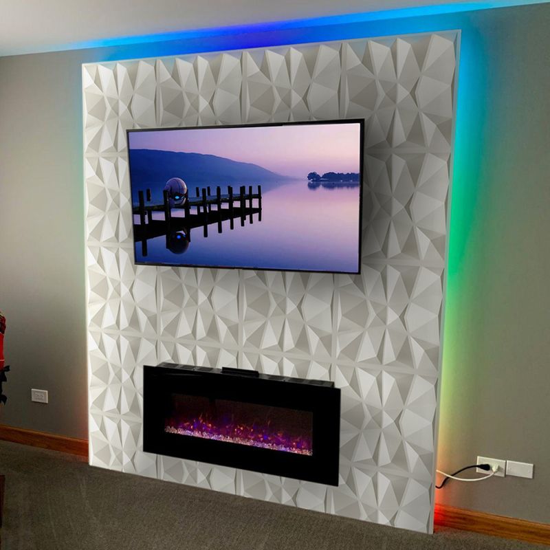 Rynx | Modern Zinc Back Wall Panel Smooth Upholstered Wall Ceiling in Black and White