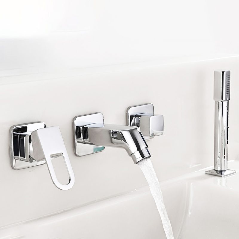 Rynx | Wall Mounted Faucet Brass Lever Handle Bathroom Faucet Hand Shower