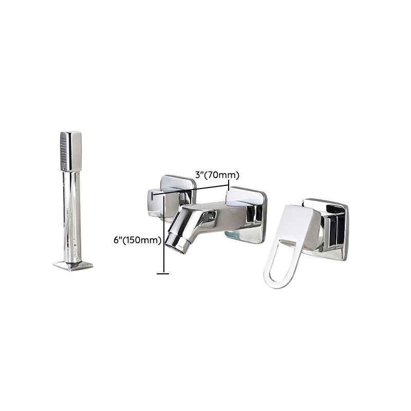 Rynx | Wall Mounted Faucet Brass Lever Handle Bathroom Faucet Hand Shower