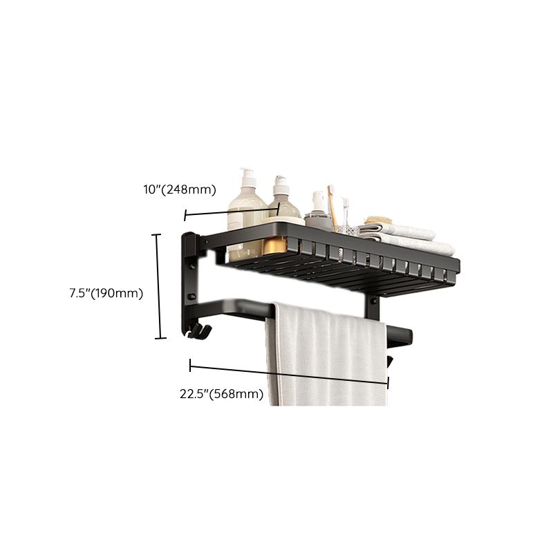 Rynx | Modern Bathroom Set Matte Black Bathroom Shelf Towel Holder Bathroom Accessories Set