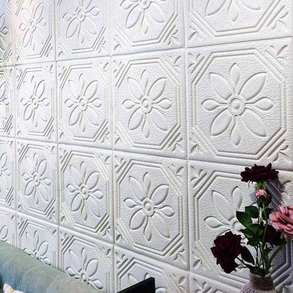 Rynx | Modern Wall Panel Floral 3D Print Peel and Stick Waterproof Wall Panels