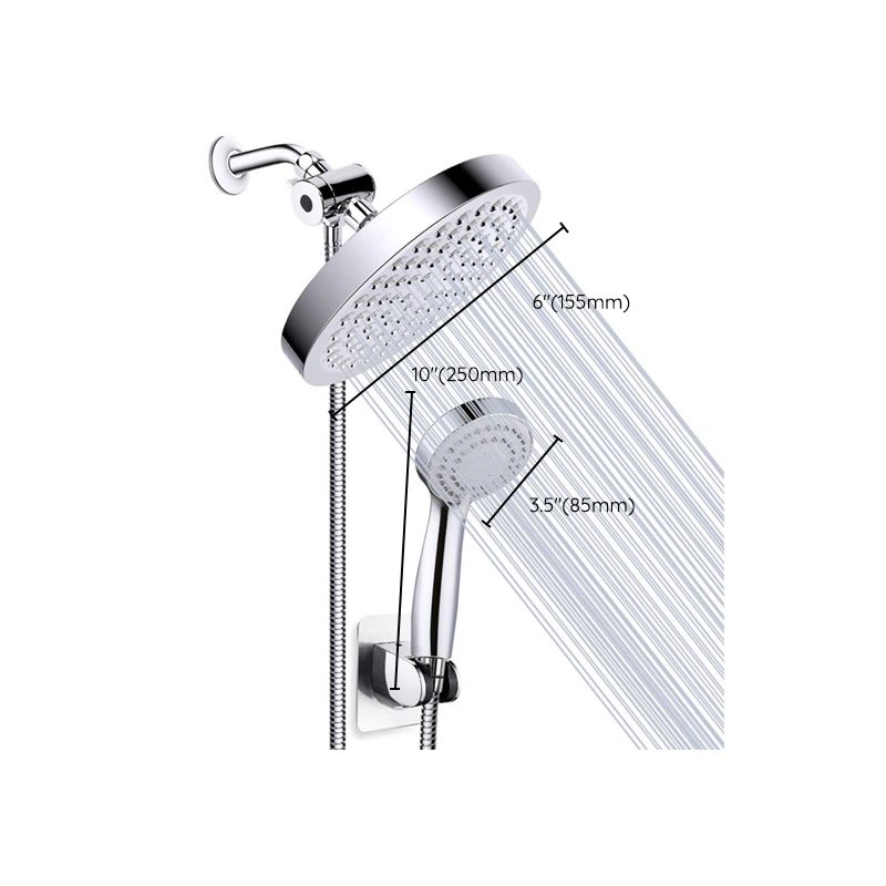 Rynx | Silver Dual Showerhead with Hose Modern Style Wall Mounted Showerhead