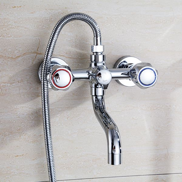 Rynx | Chrome Bathroom Faucet Trim Wall-mounted Swing Faucet with Hand Shower