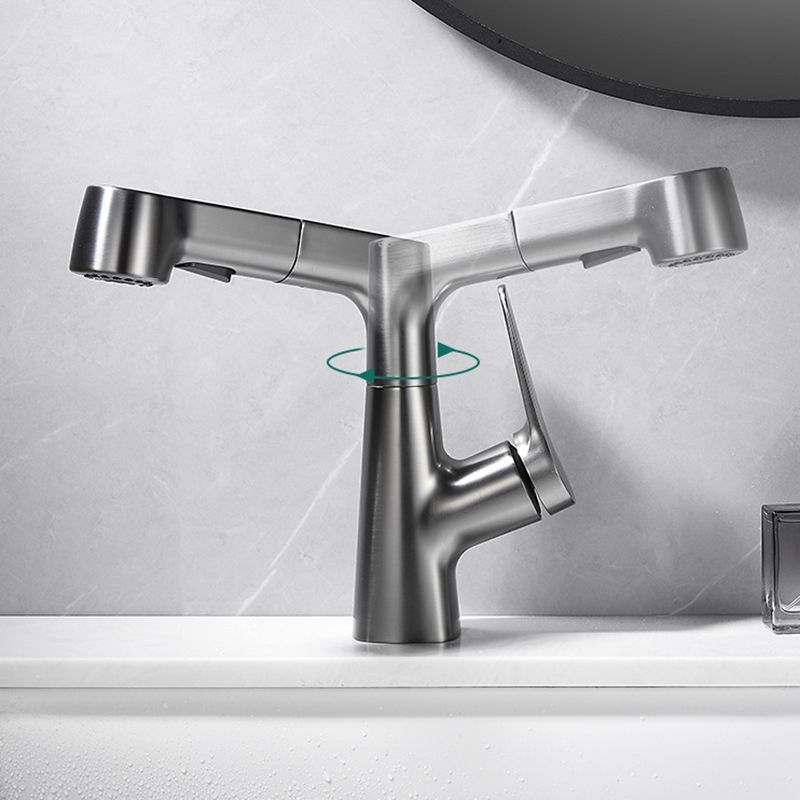 Rynx | 1-handle brushed nickel widespread faucet Single-hole bathroom vessel faucet with brass