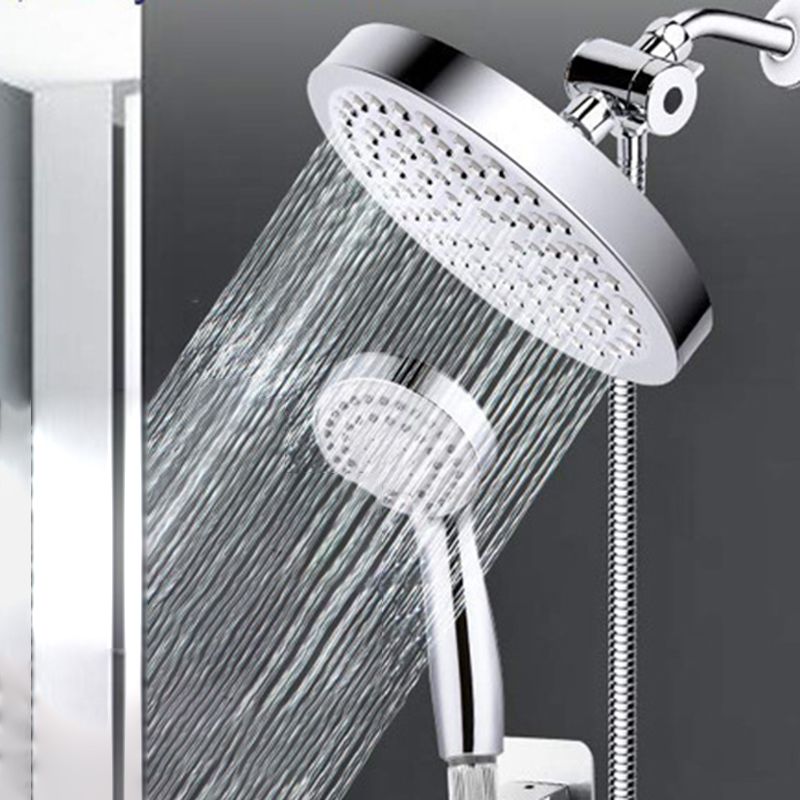 Rynx | Silver Dual Showerhead with Hose Modern Style Wall Mounted Showerhead