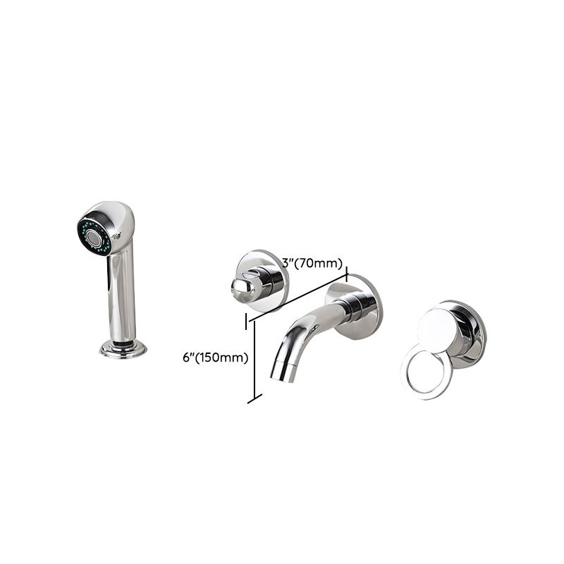 Rynx | Wall Mounted Faucet Brass Lever Handle Bathroom Faucet Hand Shower