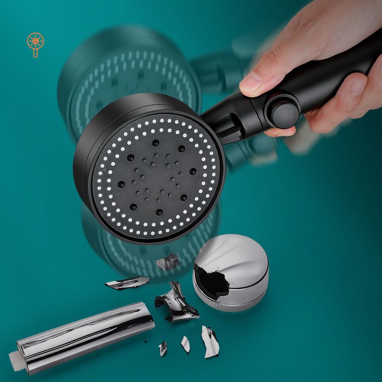 Rynx | Round Handheld Showerhead Modern Plastic Head with Self-Cleaning
