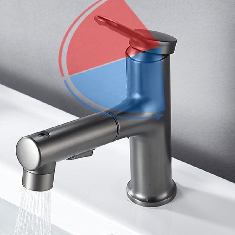 Rynx | Extendable simple bathroom sink faucet 1 hole single lever faucet