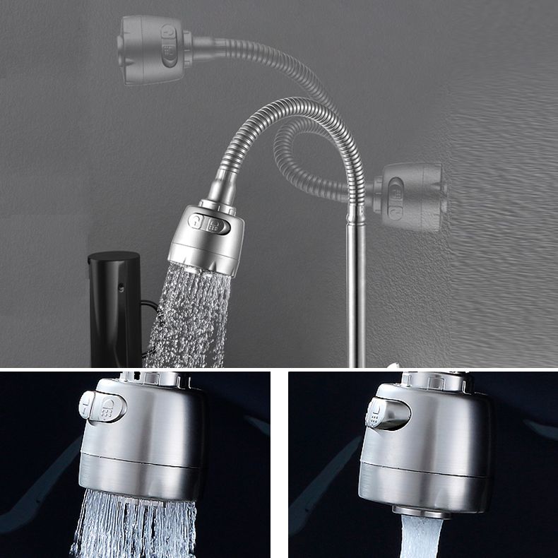 Rynx | Modern Bridge Water Faucet 304 Stainless Steel Knob Handle Swivel Spout Wall Mounted Faucet