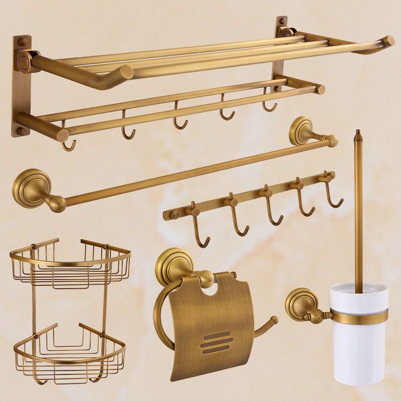Rynx | 4-piece traditional bathroom accessory set Gold Brass bathroom accessory hardware set