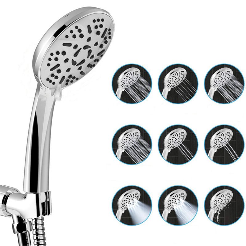 Rynx | Modern Style Dual Showerhead 9-Spray Silver Wall-Mounted Showerhead