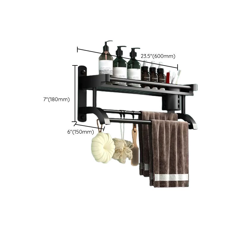 Rynx | Modern Black Bathroom Accessories Stainless Steel Fitting Set Bathroom Shelf