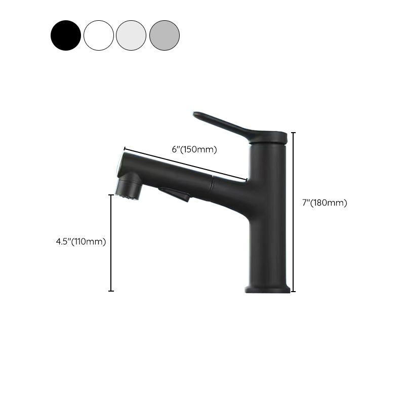 Rynx | Extendable simple bathroom sink faucet 1 hole single lever faucet