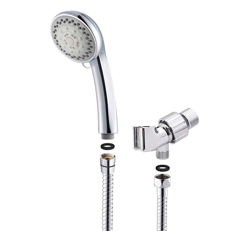 Rynx | Round Handheld Showerhead in Silver Leak-Resistant Wall-Mounted Showerhead