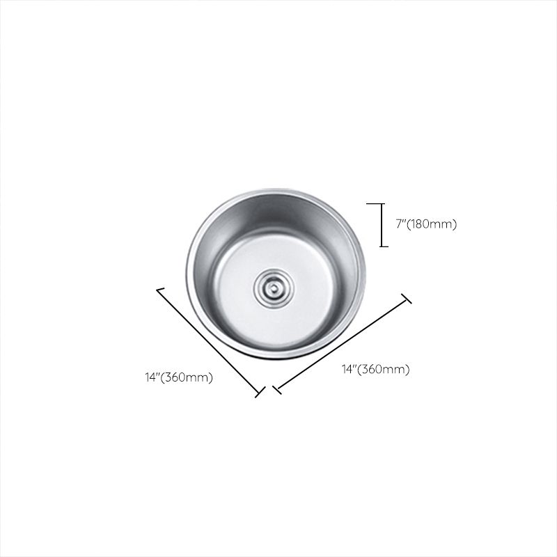 Rynx | Round Single Bowl Kitchen Sink Stainless Steel Sink with Drain Strainer Set