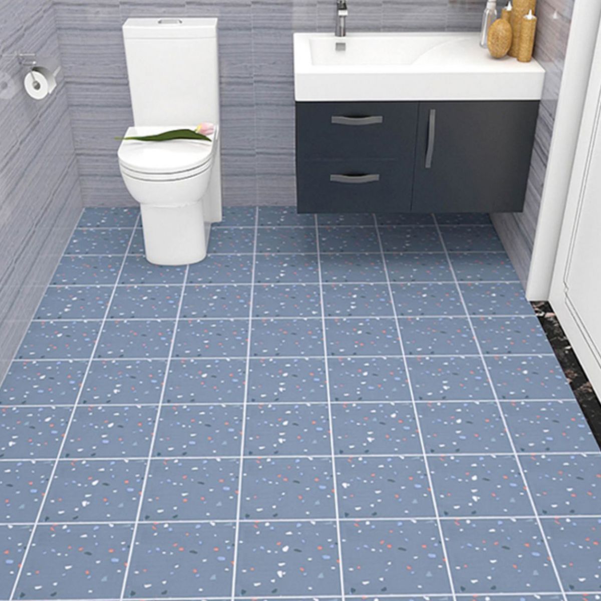 Rynx | Modern PVC Flooring Self-adhesive Geometrically Printed Low Gloss Vinyl Floor Planks