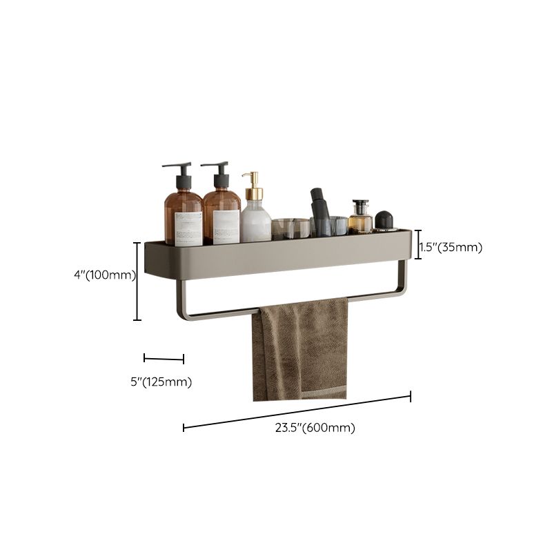 Rynx | Contemporary Aluminum Bathroom Accessory Set Grey Bath Shelf
