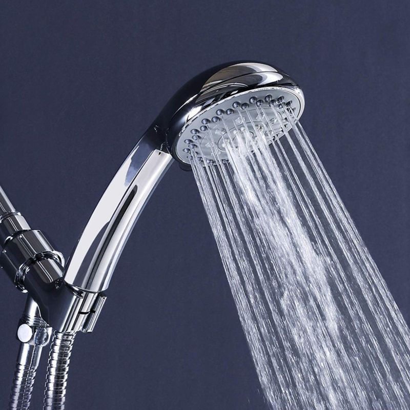 Rynx | Round Handheld Showerhead in Silver Leak-Resistant Wall-Mounted Showerhead