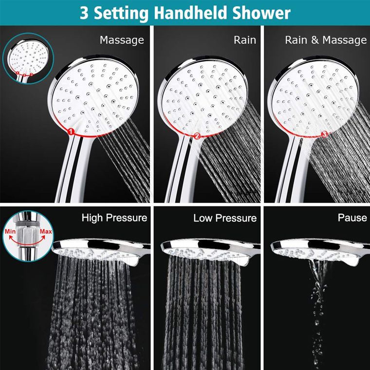Rynx | Square Dual Shower Head Traditional Wall Mounted Metal Dual Shower Head