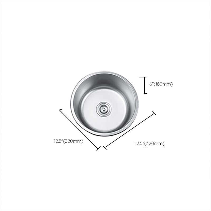 Rynx | Round Single Bowl Kitchen Sink Stainless Steel Sink with Drain Strainer Set