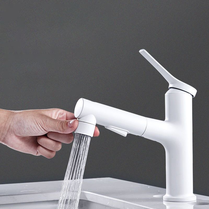 Rynx | Extendable simple bathroom sink faucet 1 hole single lever faucet