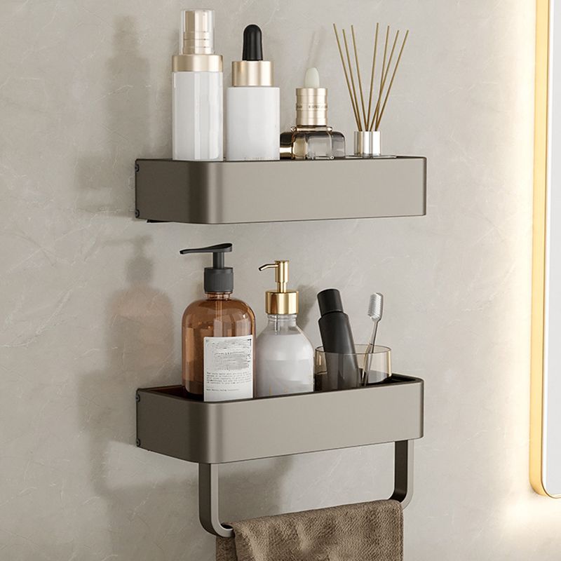 Rynx | Contemporary Aluminum Bathroom Accessory Set Grey Bath Shelf