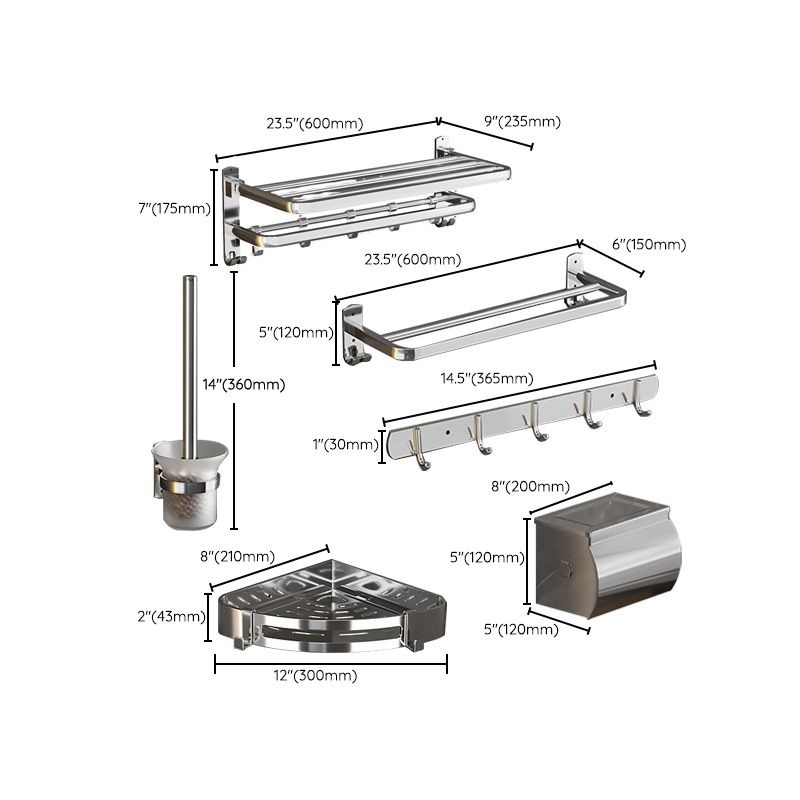 Rynx | Modern Bathroom Accessory Set Paper Holder Bathroom Shelf Stainless Steel Bathroom Hardware