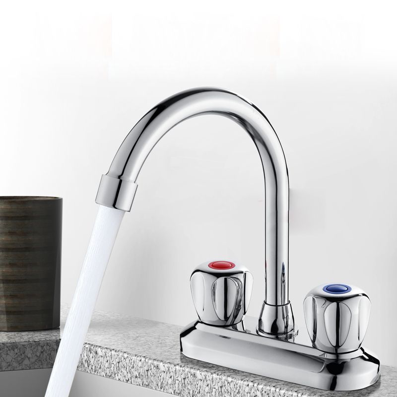 Rynx | 2-handle brass bathroom faucet modern high arch central crane