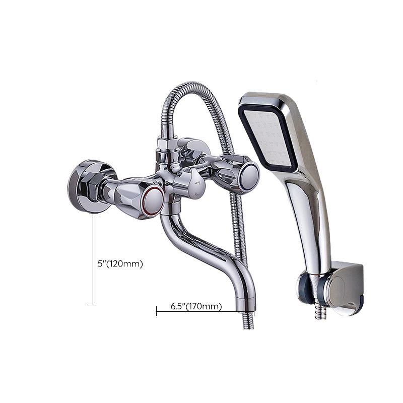 Rynx | Chrome Bathroom Faucet Trim Wall-mounted Swing Faucet with Hand Shower