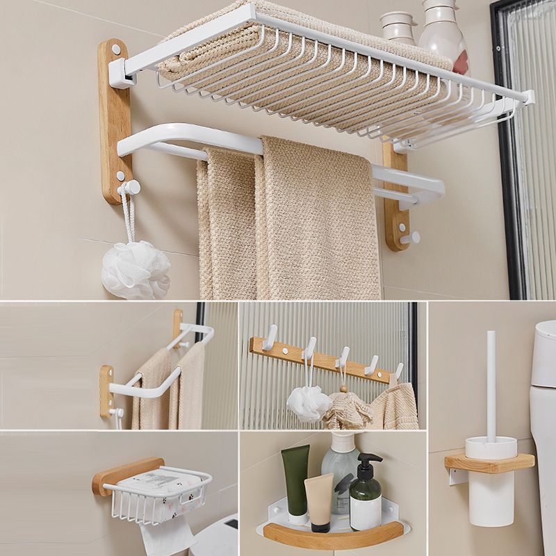Rynx | Aluminium and Wood Bath Accessories Set White Bathroom Accessories Kit