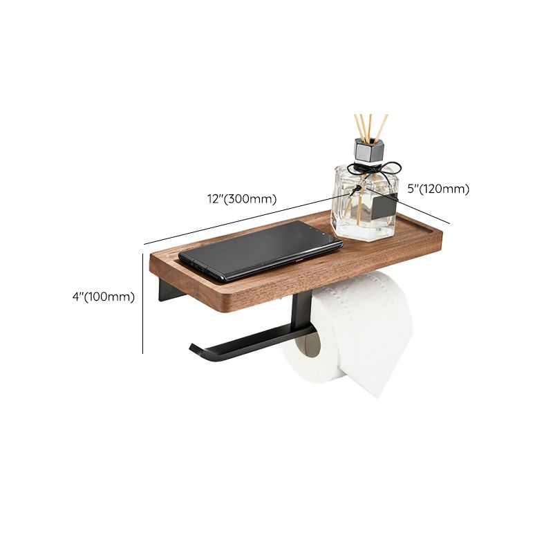 Rynx | Wood and Aluminum Bath Accessory Set Black Bathroom Accessory Kit
