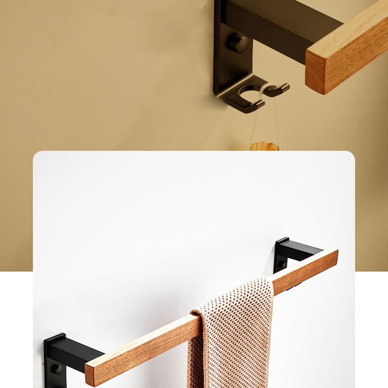 Rynx | Wood and Aluminum Bath Accessory Set Black Bathroom Accessory Kit