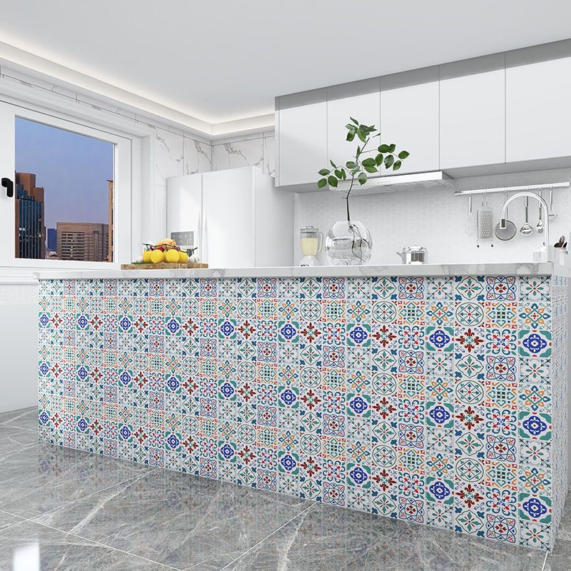 Rynx | Square Print Plastic Peel & Stick Tile Field Tile for Backsplash Wall