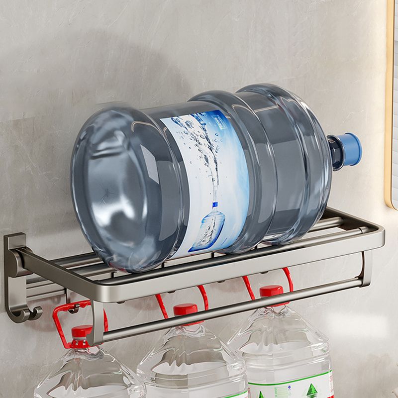 Rynx | Modern Bathroom Accessories Set in Gray with Bathroom Shelf/Towel Holder/Bathrobe Hook & Paper Holder