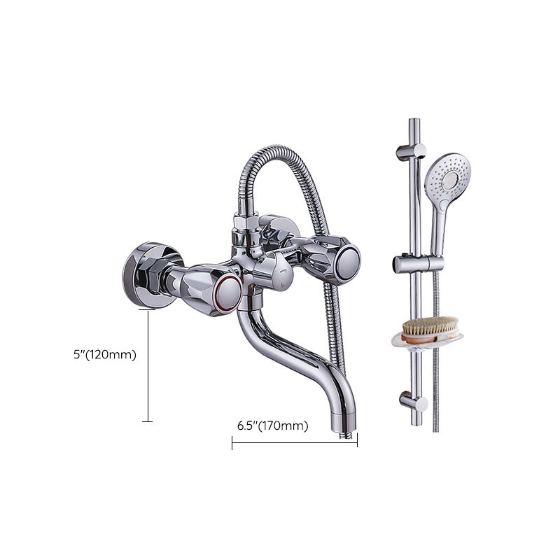Rynx | Chrome Bathroom Faucet Trim Wall-mounted Swing Faucet with Hand Shower