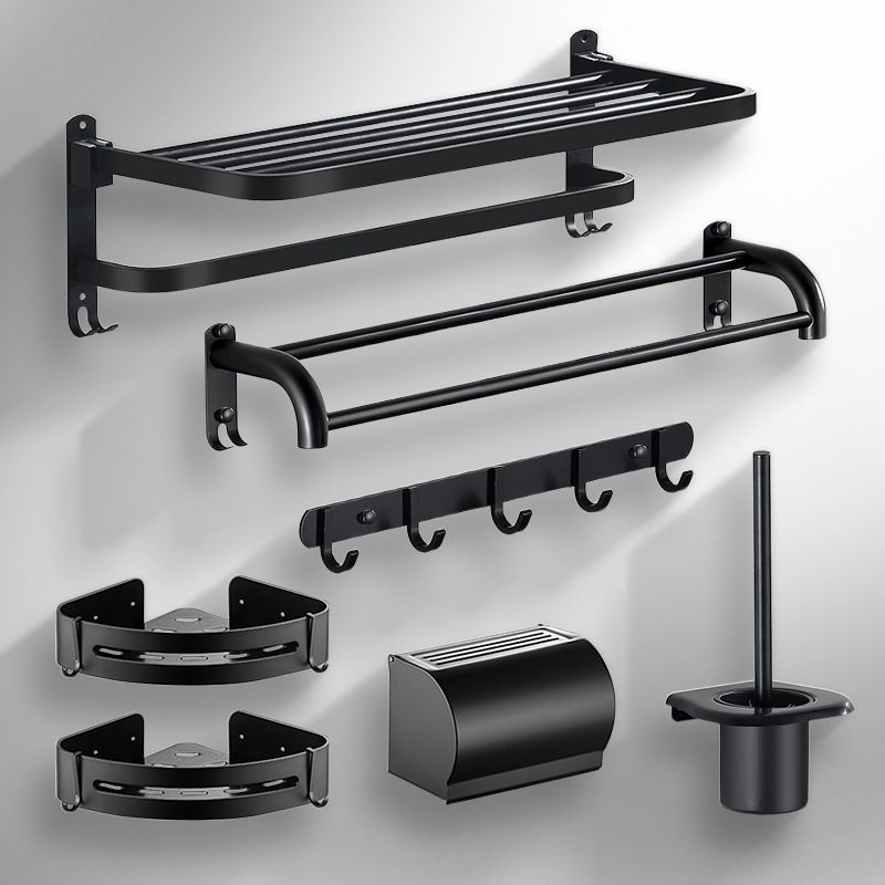 Rynx | Modern Bathroom Accessories Black Paper Holder Bathroom Shelf Bathroom Accessory Set