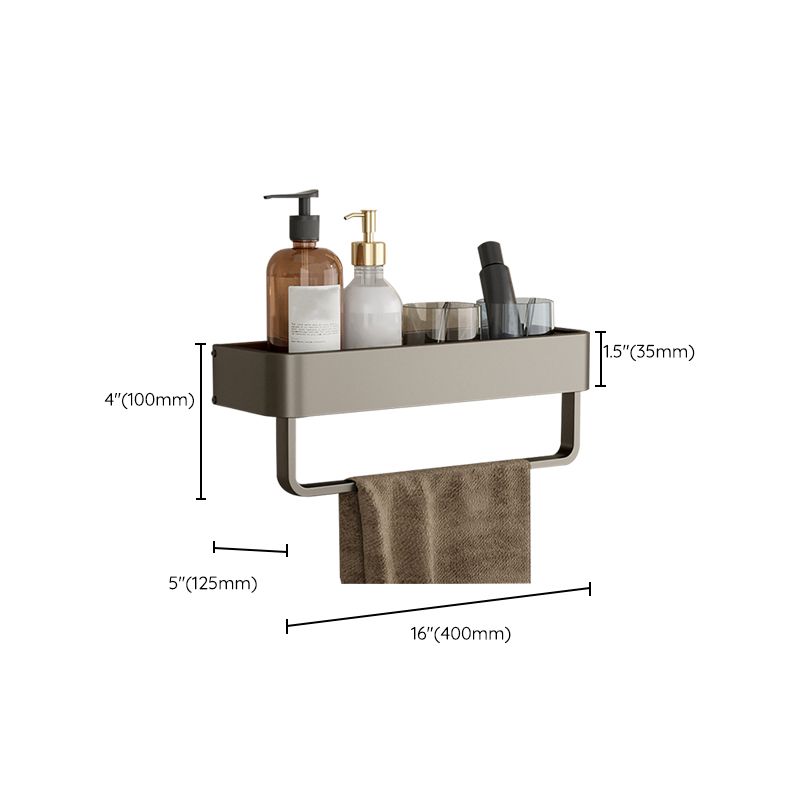 Rynx | Contemporary Aluminum Bathroom Accessory Set Grey Bath Shelf