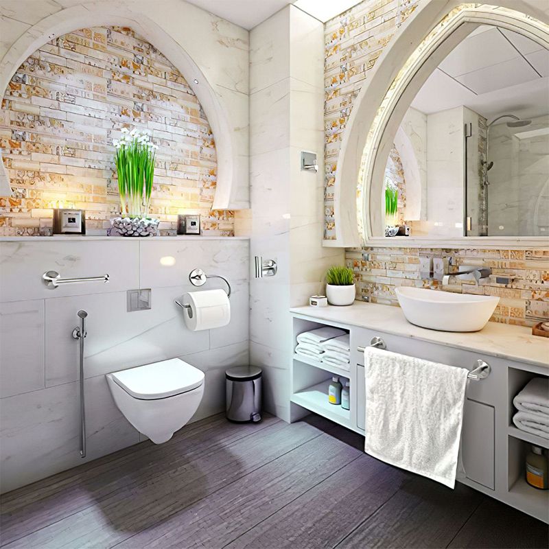 Rynx | Metal Simple Bathroom Accessories as a Single Piece or in a Set in Silver