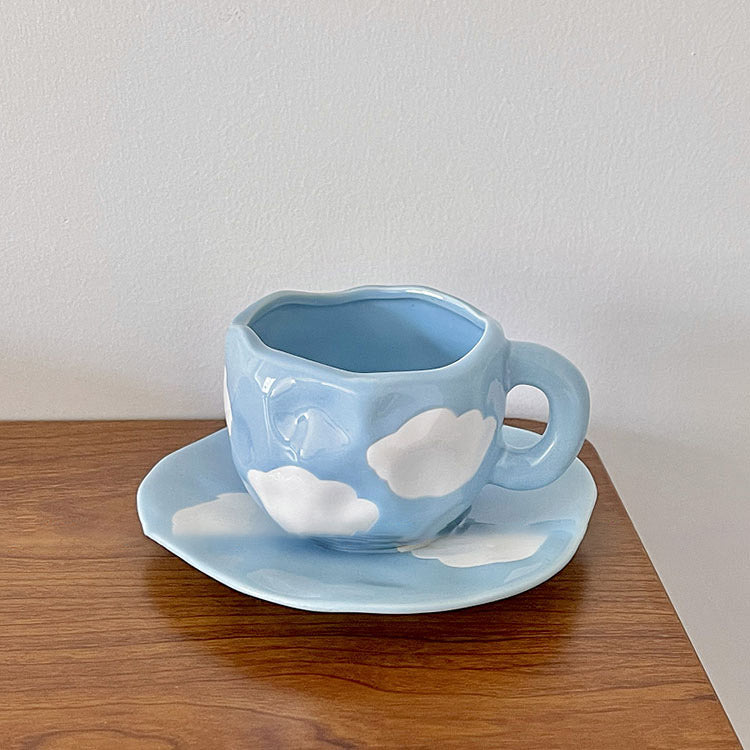 Rynx Retro hand-painted cup and saucer set