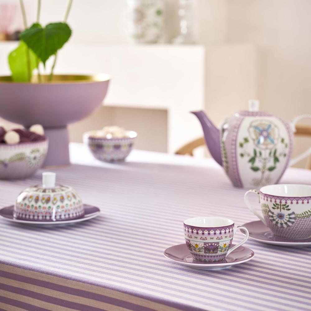 Rynx | Espresso Cups with Saucer Lily & Lotus purple 2-piece set