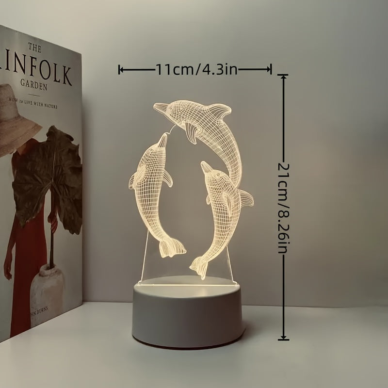 Rynx | GeoDolphin - Modern 3D Illusion Table Lamp