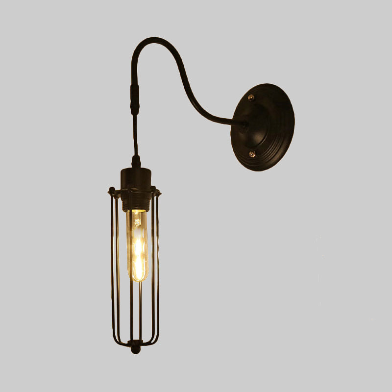 Rynx | Metal Cylinder/Hexagonal Engaged Wall Lamp Farm 1 Lamp Restaurant Wall Mount Fixture in Black