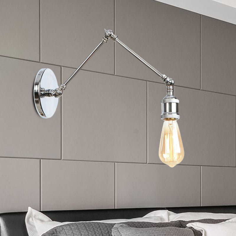 Rynx | 1 Light Swing Arm Wall Lamp Light Industrial Black/Brass Metal Wall Light Fixture for Bathroom
